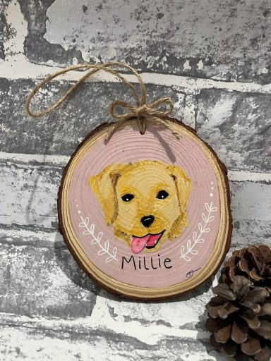 hand painted woodslice